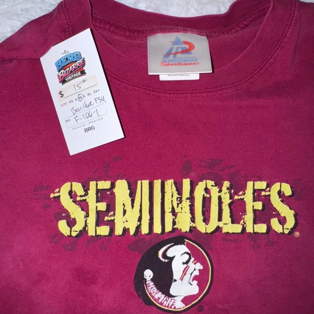 Tri-Lake FSU Seminoles T-Shirt Mens M Maroon Excellent Distressed Acid Wash‎